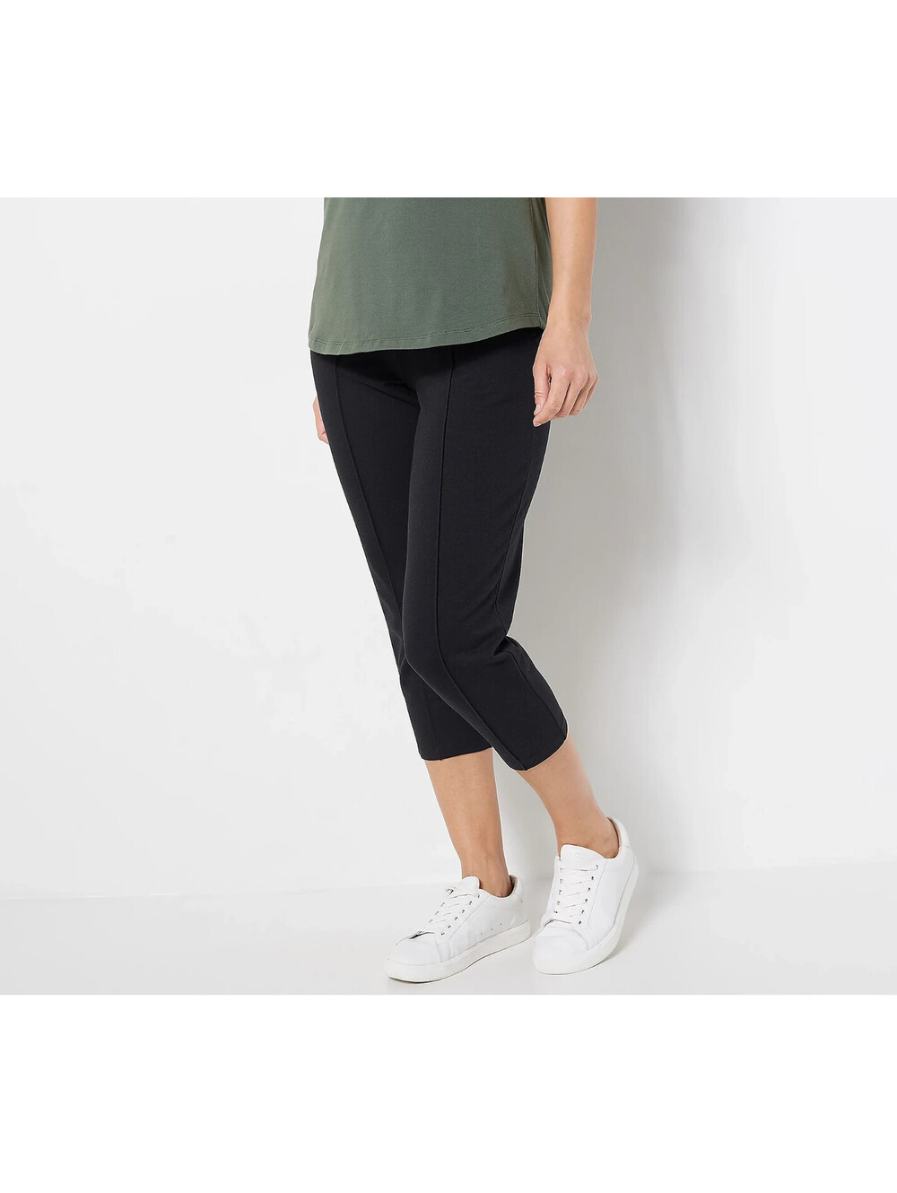Denim & Co. Regular Active French Terry Crop Pant Black, S #16"